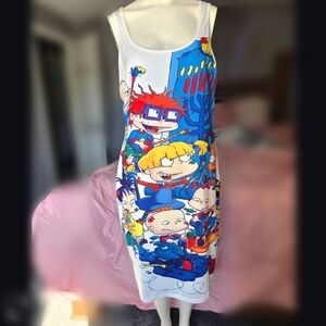 Rugrats Cartoon Print Tank Dress Size 1XL Nickelodeon Nostalgia 90s